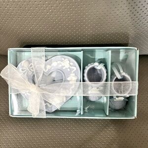 AMC New York Vintage Baby Tiffany like Blue X-Mas ornaments NWT